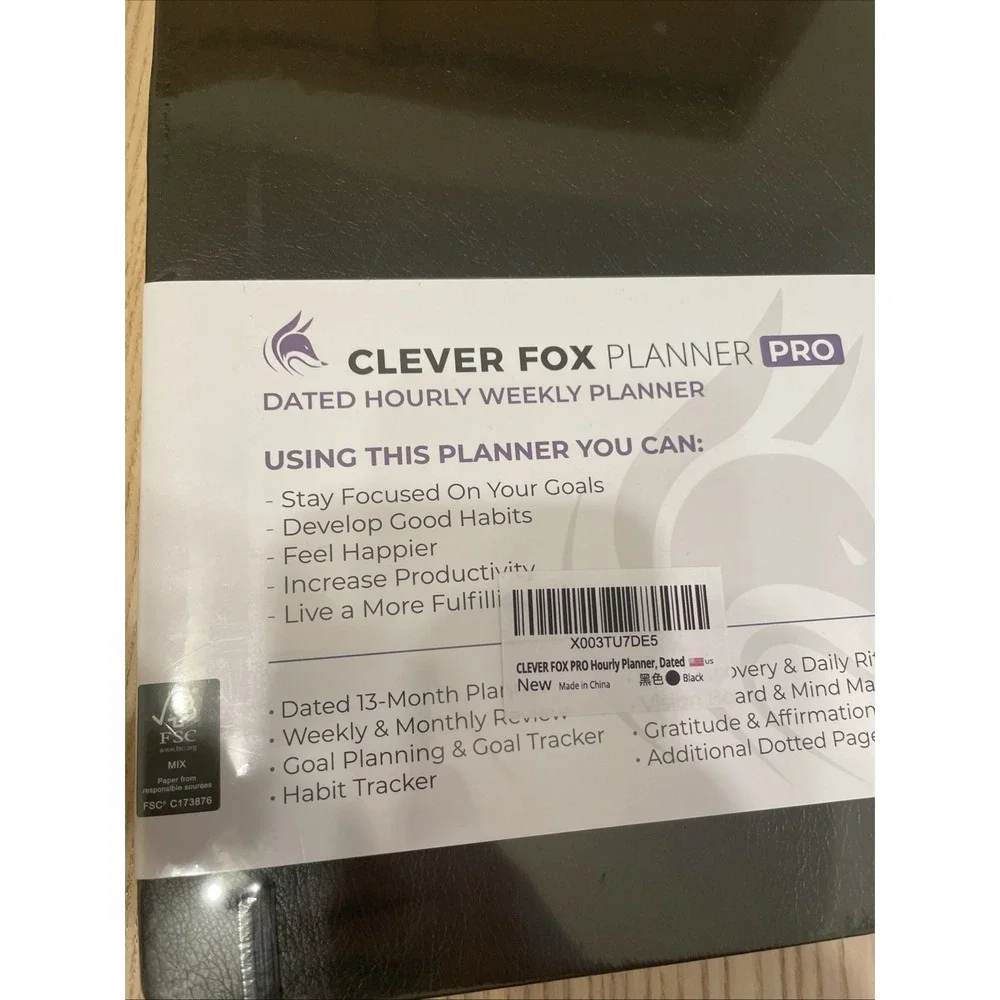 Clever Fox Pro Dated Hourly Weekly Planner Jan 2026 -Jan 2027